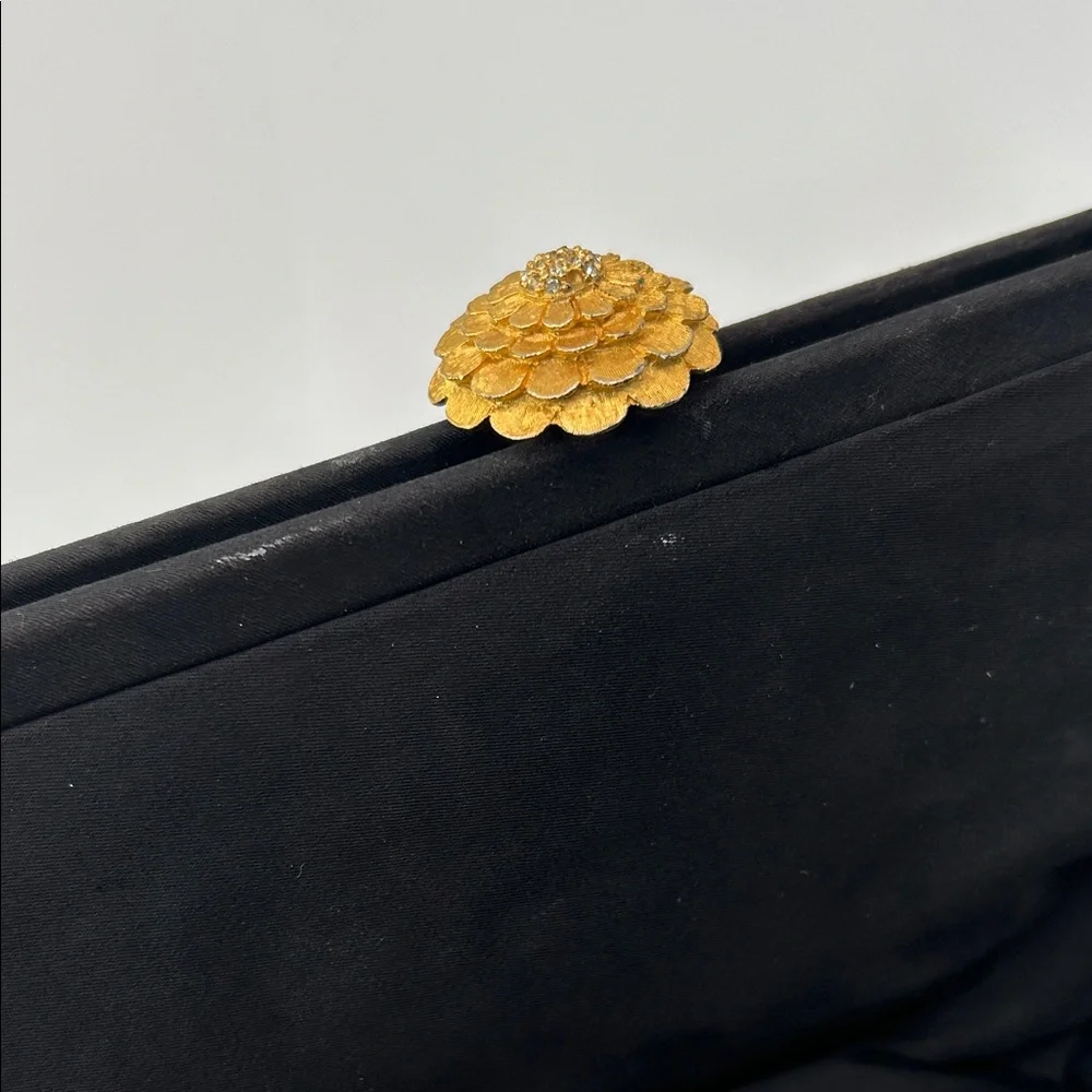 Chic Black Clutch with Gold Accent